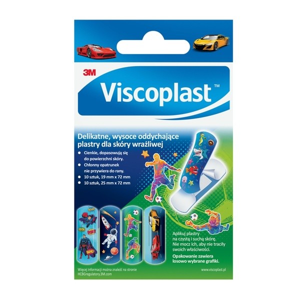 Viscoplast, Cool, dekorowane plastry dla dzieci, 20 szt.