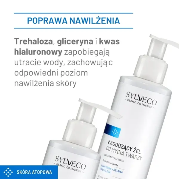 Sylveco Dermo Skóra atopowa, łagodzący żel do mycia twarzy, 200 ml