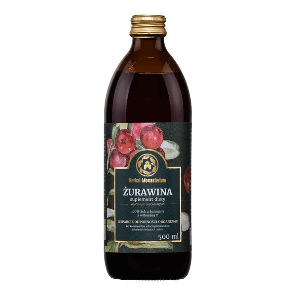 Herbal Monasterium, Żurawina, sok z wit. C, 500 ml