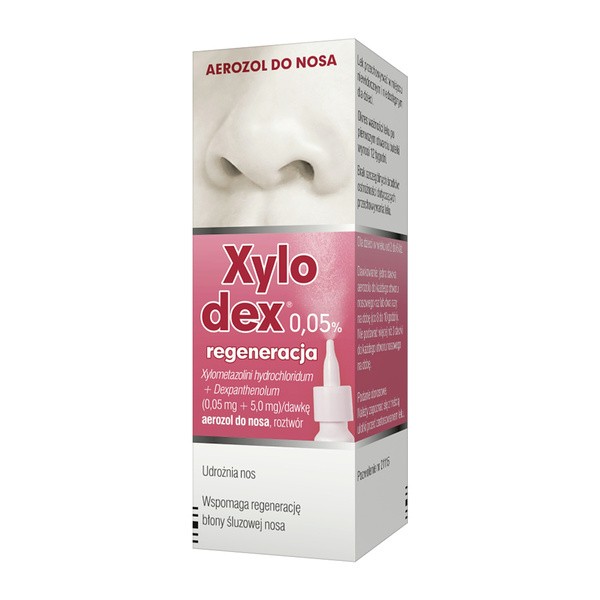 Xylodex 0,05% regeneracja, 0,05 mg + 5,0 mg/dawka, aerozol do nosa, 10 ml