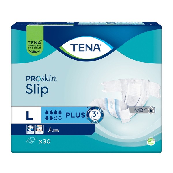 TENA Slip ProSkin Plus, pieluchomajtki, rozmiar L, 30 szt.