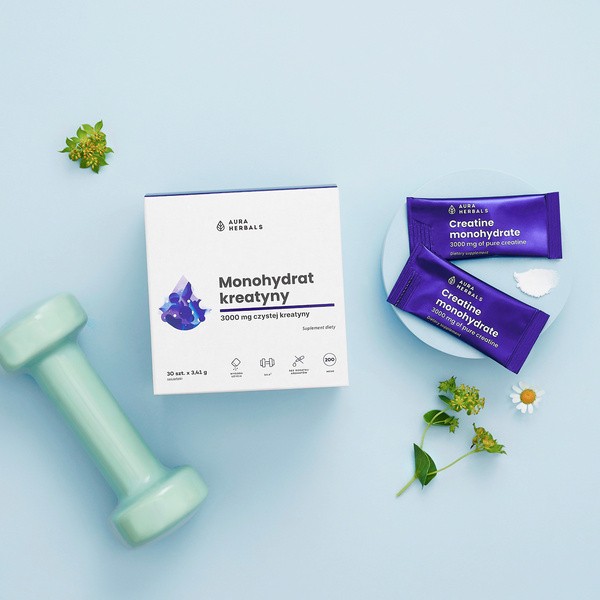Aura Herbals Monohydrat Kreatyny, saszetki z proszkiem, 30 szt.