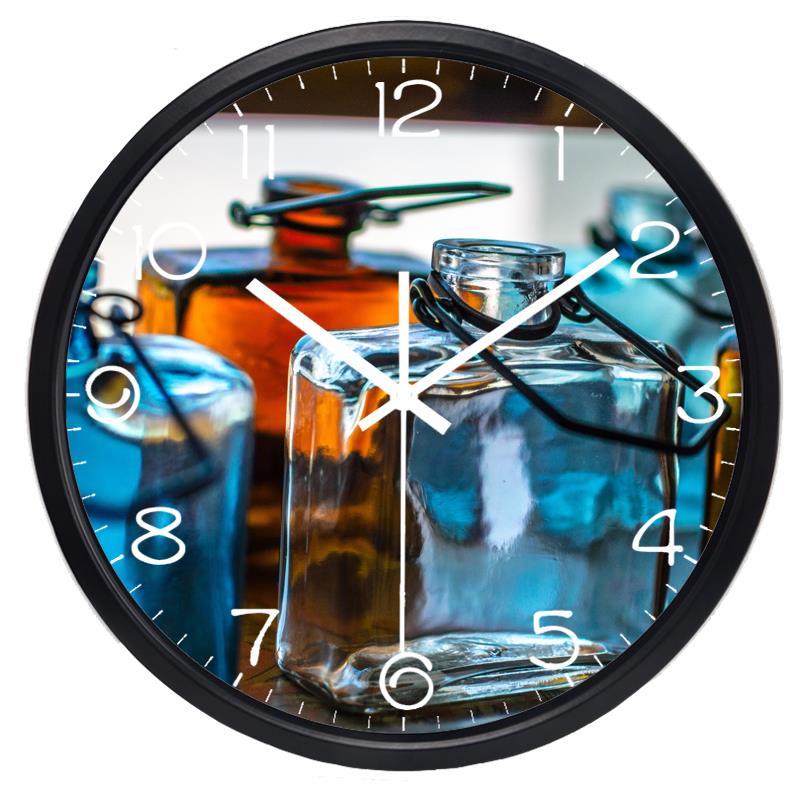 Mooie glazen flessen wandklok woondecoratie stille winkel decoratie klok