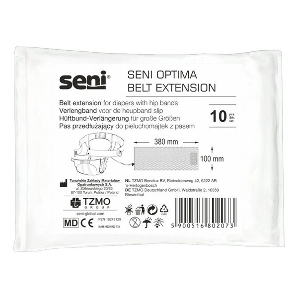 Seni Optima, pas przedłużający do pielucho-majtek, 380 mm x 100 mm, 10 szt.
