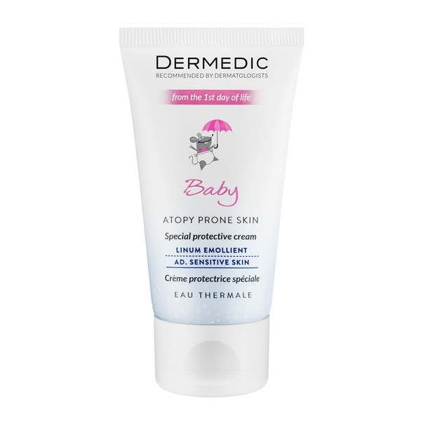 Dermedic Emolient Linum Baby, ochronny krem specjalny SPF 15, 50 g