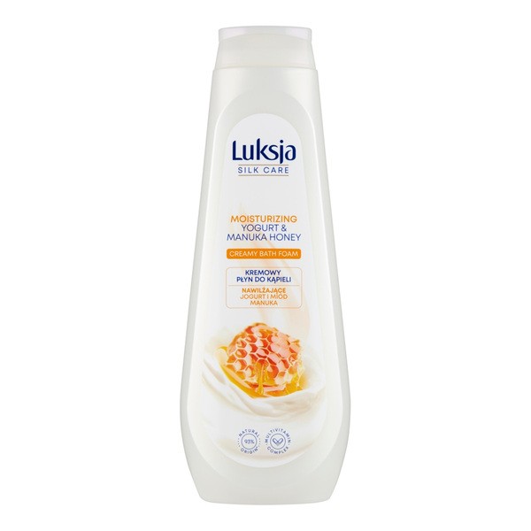 Luksja Silk Care, kremowy płyn do kąpieli, nawilżające jogurt i miód manuka, 900 ml