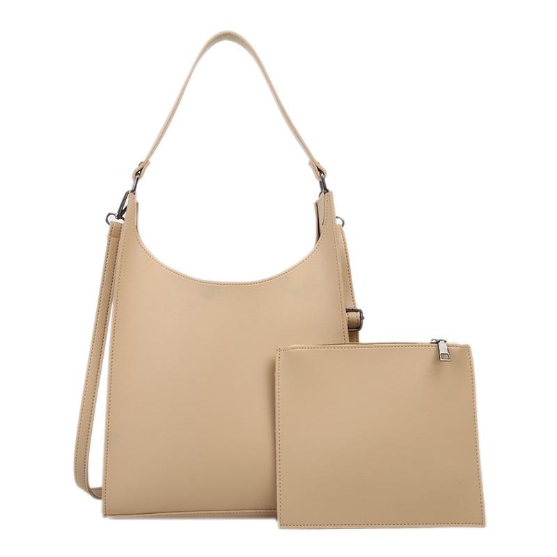 2 stk. sett myk skinnveske kvinnelig stor kapasitet skulderveske crossbody-veske motehåndveske kompositt DAMEvesker reisevesker