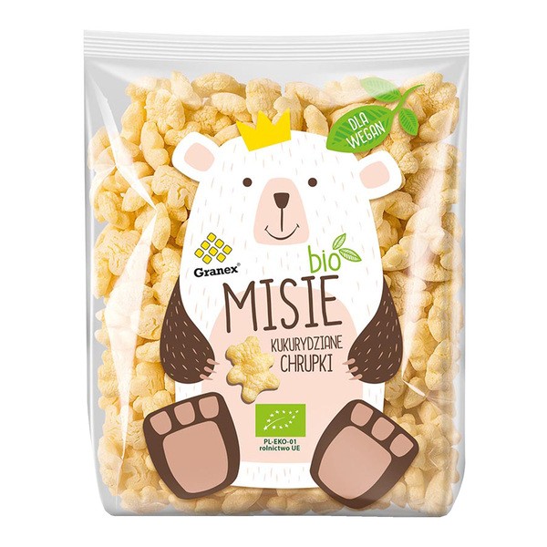 Granex, Misie BIO, chrupki kukurydziane, 80 g