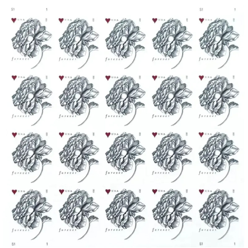 2015 Vintage Rose Pane Wedding Forever Postage Stamps