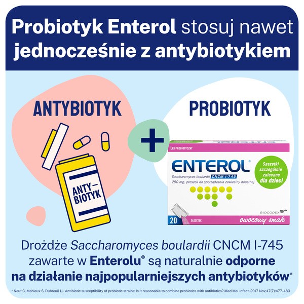 Enterol, 250 mg, proszek do sporządzania roztworu doustnego, 20 saszetek