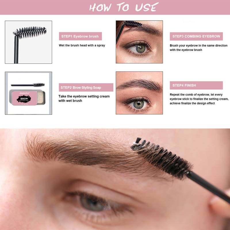 Jabón y Cera para Cejas: Efecto Esponjoso y Emplumado, Gel Moldeador para un Efecto Lifting y Cejas 