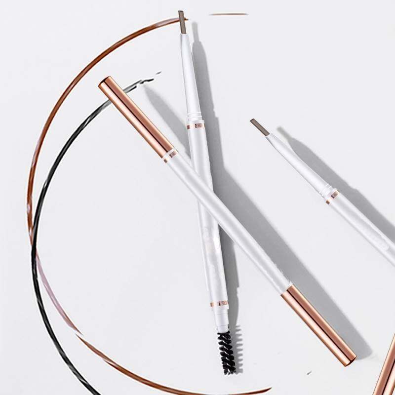 Matita per sopracciglia 3 colori, impermeabile, cosmetica, marrone naturale, con pennellino, punta triangolare, matita per sopracciglia, trucco