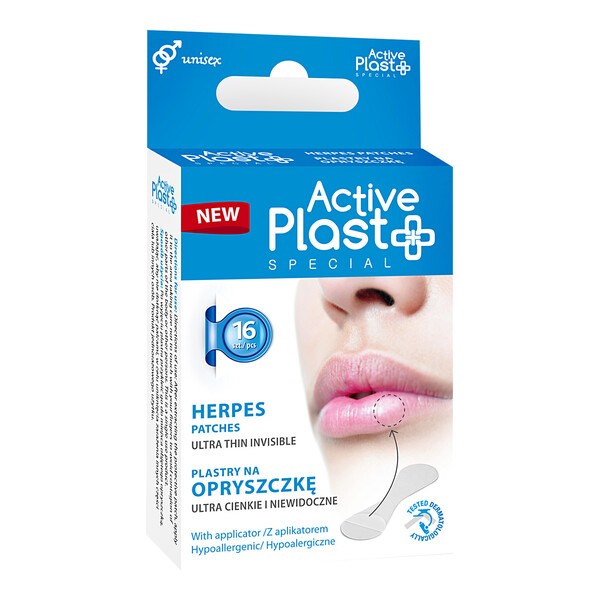 Active Plast, plastry na opryszczkę, 16 szt.