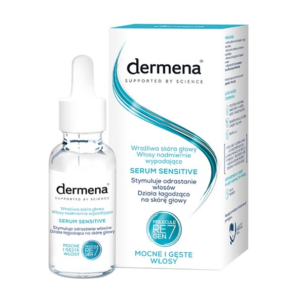 Dermena Sensitive, serum do wrażliwej skóry głowy i włosów nadmiernie wypadających, 50 ml