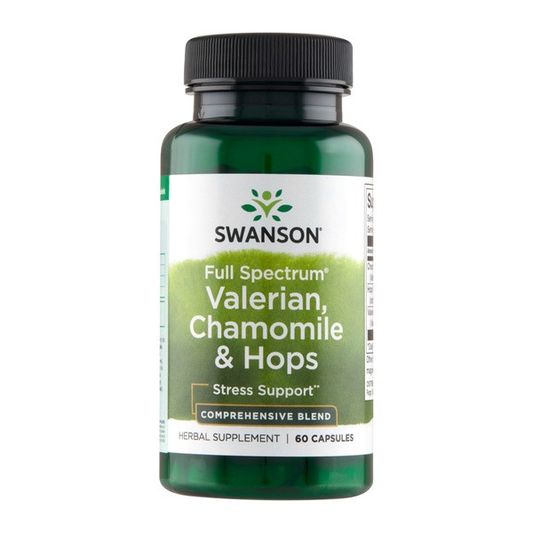 Swanson Full Spectrum Waleriana Rumianek i Chmiel, kapsułki, 60 szt.