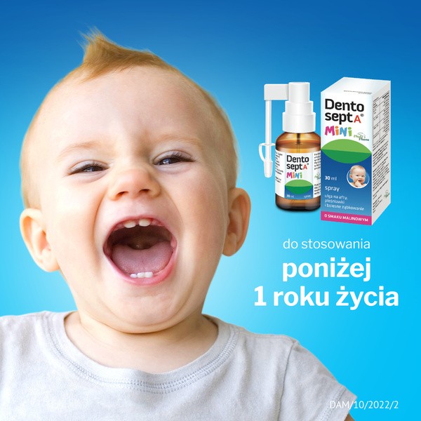 Dentosept A Mini, spray, ulga na afty, pleśniawki i bolesne ząbkowanie, 30 ml