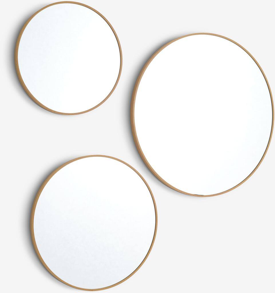 SANDAGER Spejl SANDAGER 3 stk/pak i egetræsfarve