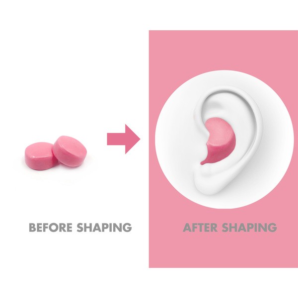 Haspro Moldable, formowane zatyczki do uszu, różowe, 6 par