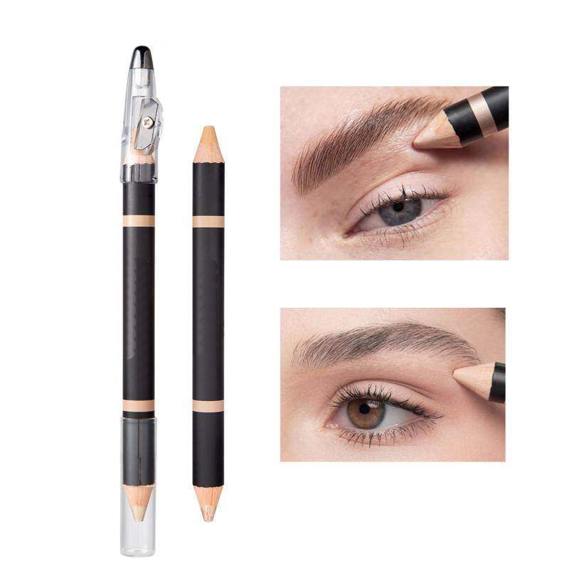 Lápis de Sobrancelha de Ponta Dupla, Maquiagem, Iluminador, Caneta Iluminadora com Acabamento Brilhante e Fosco, Cosmético TSLM1