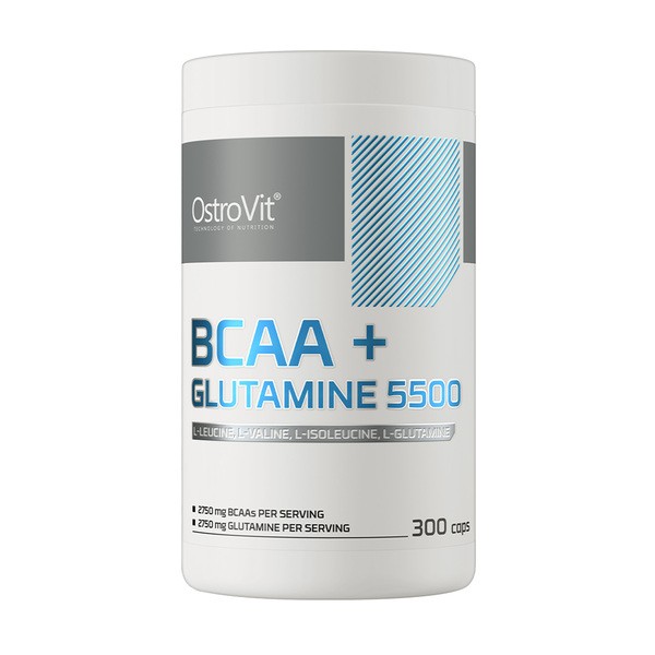OstroVit BCAA + Glutamine 5500, kapsułki, 300 szt.