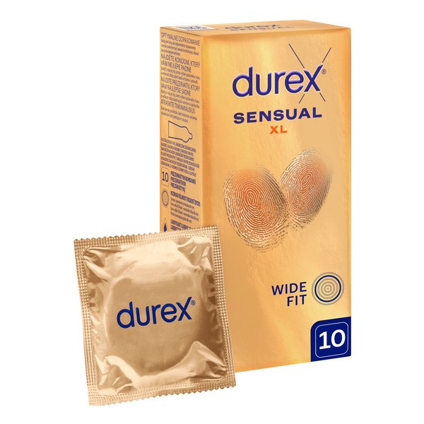 Durex Sensual XL, prezerwatywy super cienkie, 10 szt.