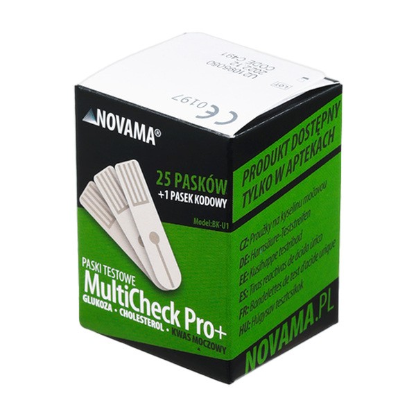 Paski testowe NOVAMA MULTICHECK PRO+ Paski testowe kwas moczowy / 25 szt