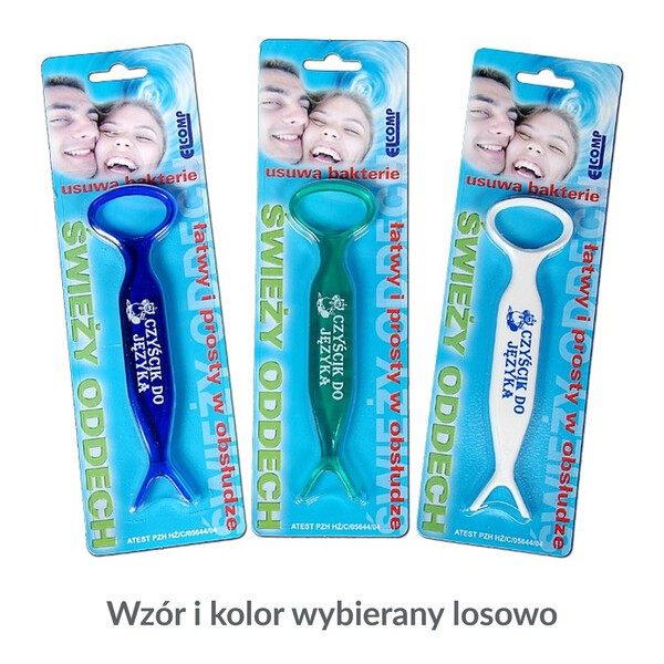 Czyścik, przyrząd do czyszczenia języka, z uchwytem na nić dentystyczną,1 szt.