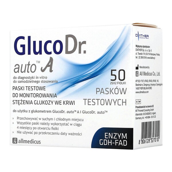 Test paskowy GlucoDr. auto A, 50 pasków