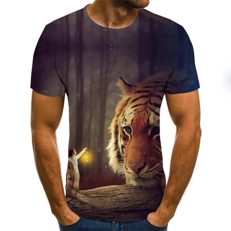 Hot Sell 3D Print Double Lightning Lion Men Casual Cool Tshirts Men Short Sleeve Summer Tops Tees T shirt Fashion Dropshipping