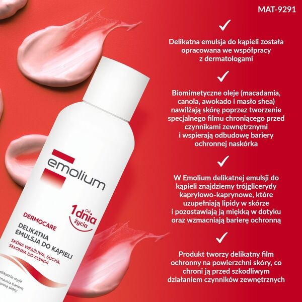 Emolium Dermocare, emulsja do kąpieli od 1. dnia życia, 400 ml