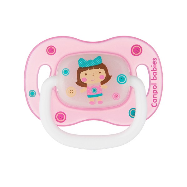 Canpol Babies Toys, smoczek uspokajający silikonowy symetryczny, 18 m+, 1 szt.