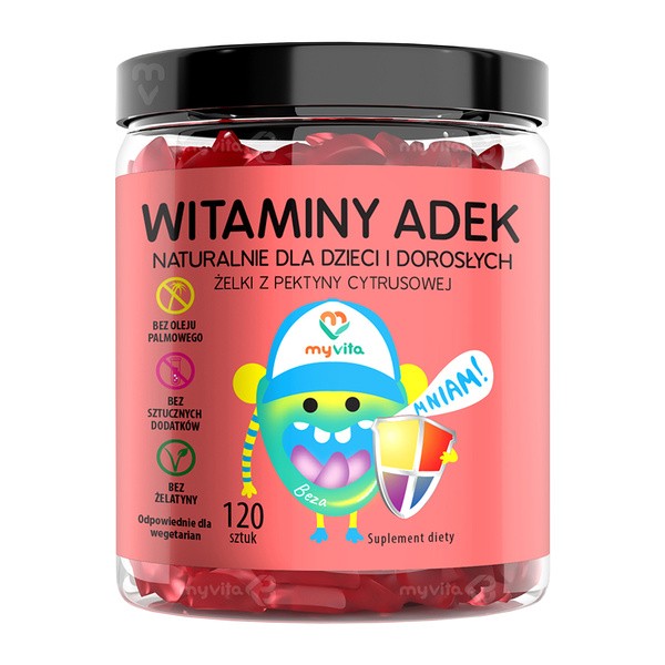 ADEK, żelki,witaminy,dla dzieci i dorosłych,120 szt