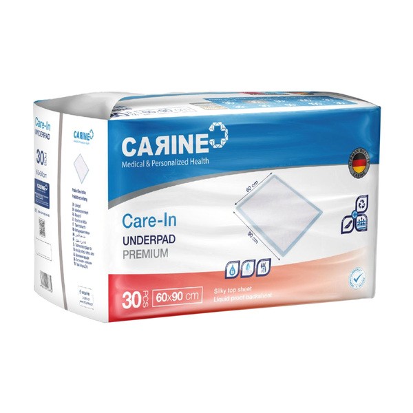 Carine Care In Underpad Premium, podkłady higieniczne, 60 cm x 90 cm, 1000 ml, 30 szt.