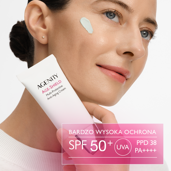 Agenity Age-Shield, multi-ochronny krem przeciwstarzeniowy SPF 50+, 50 ml