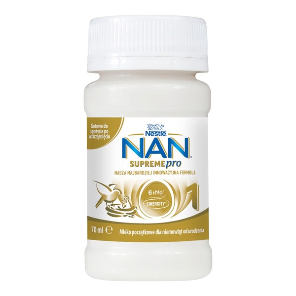 Mleko Nan Supremepro 1, mleko początkowe dla niemowląt od urodzenia, płyn, 32 x 70 ml