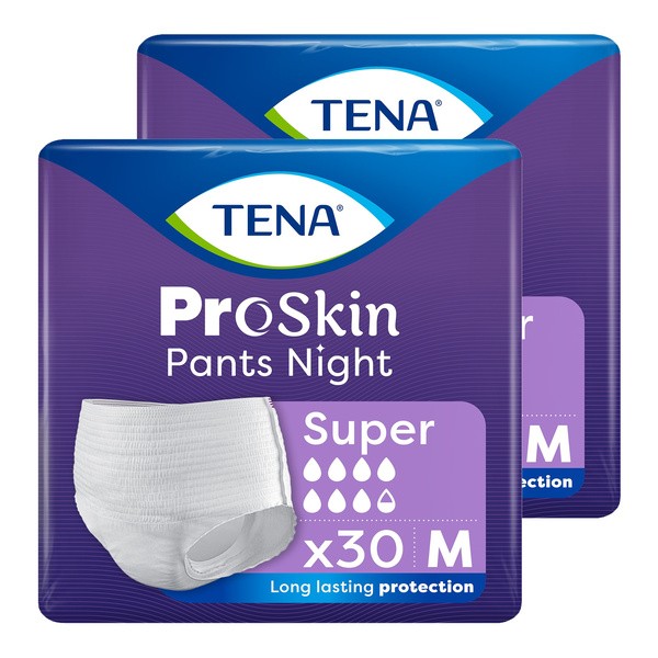 Zestaw 2 x TENA Pants ProSkin Super Night, majtki chłonne, rozmiar M, 30 szt.