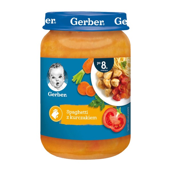 Gerber, spaghetti z kurczakiem, 8 m+, 190 g