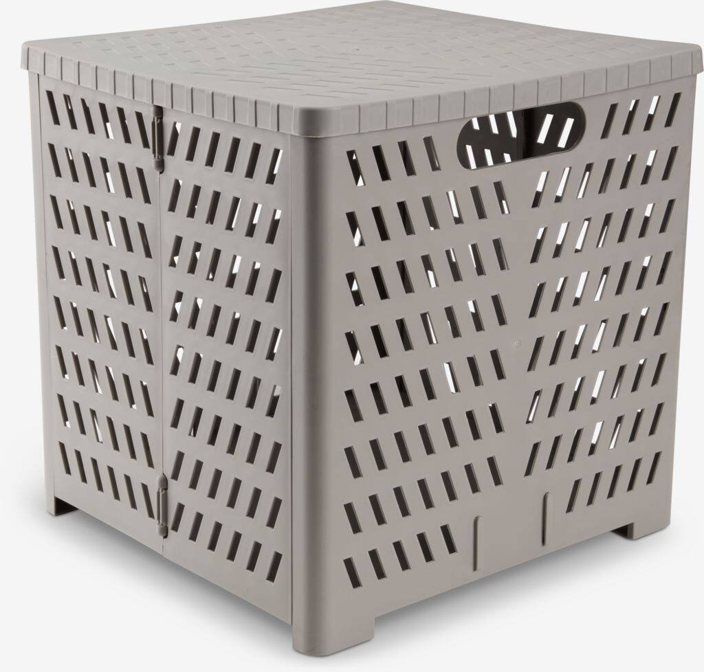 MILAS MILAS kurv B28xL30xH30cm med låg, foldbar, grå
