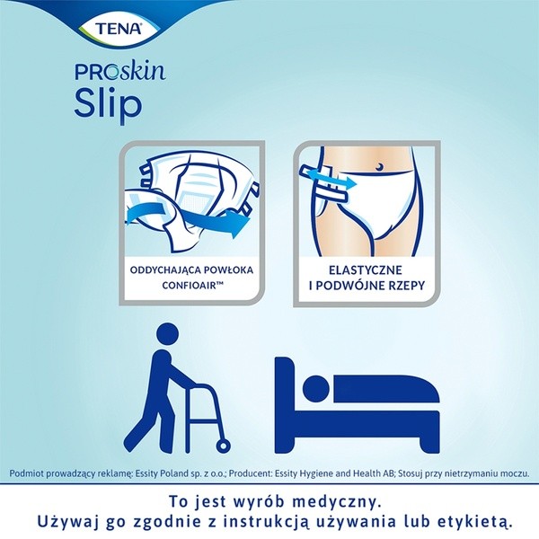 TENA Slip ProSkin Plus, pieluchomajtki, rozmiar XL, 30 szt.