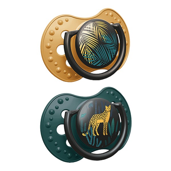 Canpol Lovi, smoczek uspokajający silikonowy, dynamiczny, Jungle, boy, 6-18m, 2 szt.
