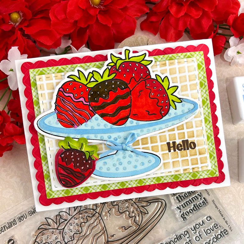 more4chocolatestrawberries Clear Stamp Set
