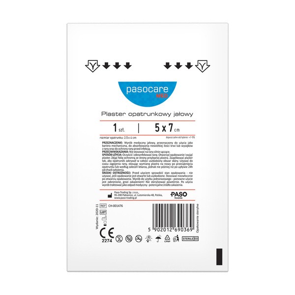 Pasocare Med, plaster, opatrunek jałowy, 5 cm x 7 cm, 1 szt.