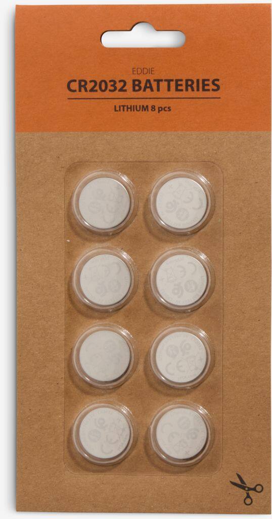 EDDIE CR2032 batterier 8 stk/pakke