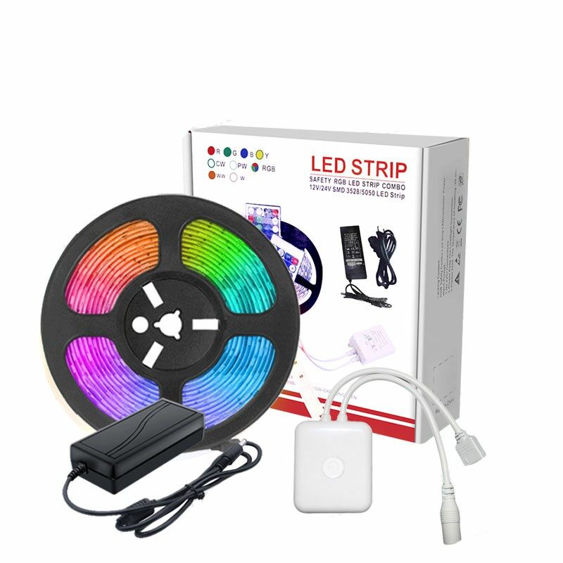 Set di strisce LED Smart Life WIFI RGB da 5 m con controllo vocale SPI e app WS2835/5050, 60 LED, adattatore Pixel 12V per feste
