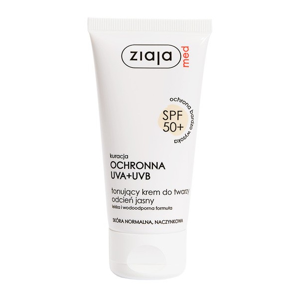Ziaja Med SPF 50+, krem tonujący, jasny, 50 ml