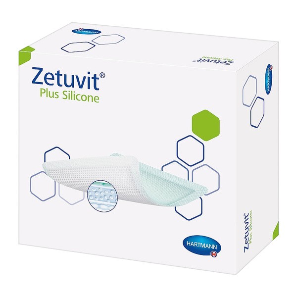 Zetuvit Plus Silicone, opatrunek, 12,5 cm x 12,5 cm, 1 szt. (z opakowania 10 szt.)