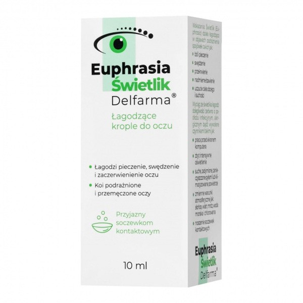 Euphrasia Świetlik Delfarma, łagodzące krople do oczu, 10 ml