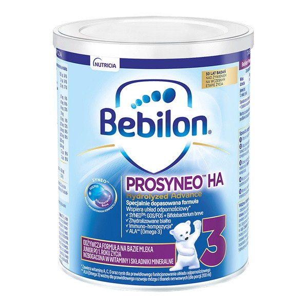 Zestaw 2x Bebilon Prosyneo HA 3, Junior, odżywcza formuła na bazie mleka po 1. roku życia, 400 g