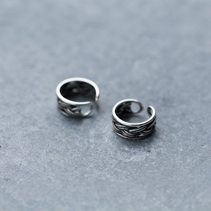 MloveAcc 100% 925 solidna prawdziwe srebro Ear Cuff nausznice dla kobiet dziewczyna bez Piercing Vinatge kolczyki bizuteria