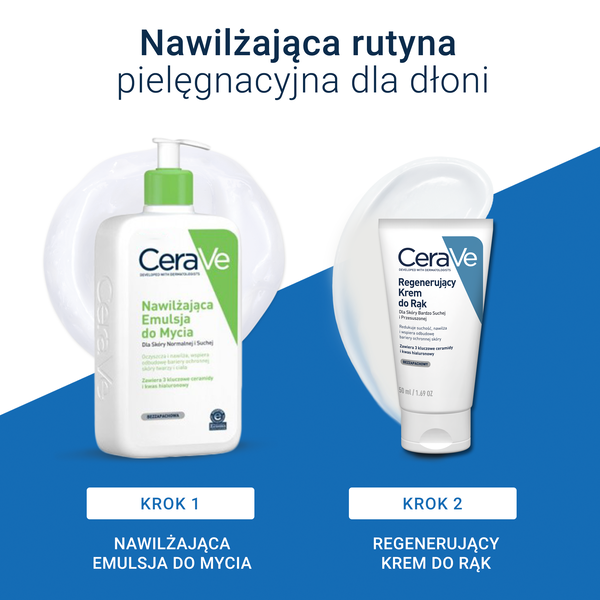 CeraVe, regenerujący krem do rąk z ceramidami do skóry suchej i bardzo suchej, 50 ml